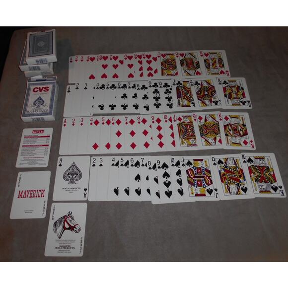 CVS Playing Card Hoyle Lot C9101 Maverick Horse Joker 1 Complete Deck/3 Partials - Picture 3 of 6